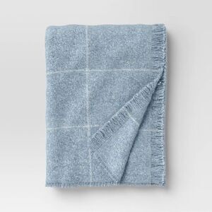 Windowpane Boucle Throw Blanket Blue/Cream - Threshold